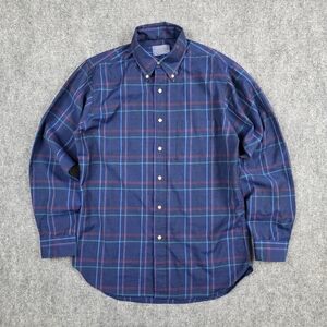 Sir Pendleton 100% Virgin Wool Plaid Button Down Blue Medium Heritage